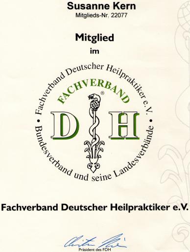 Mitgliedschaft Fachverband Deutscher Heilpraktiker